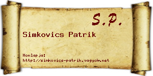 Simkovics Patrik névjegykártya