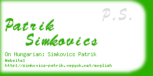 patrik simkovics business card
